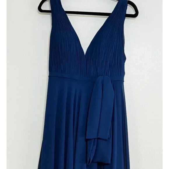 Mac Duggal 55283 SLEEVELESS V-NECK CHIFFON‎ GOWN Sz 0 Midnight - Picture 4 of 7